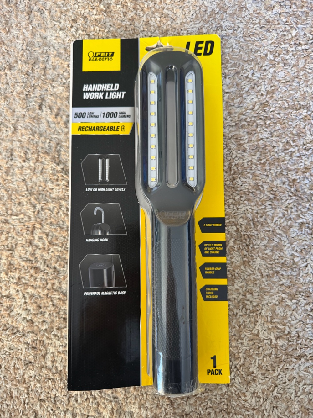 FEIT Rechargeable LED Reading‎ & Work Light - Black and Yellow